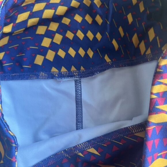 Gym shark geometric leggings Purple Yellow Orange Triangle Small - Picture 10 of 11